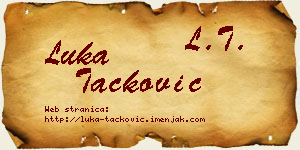 Luka Tacković vizit kartica